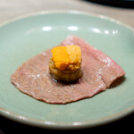 USHIGORO S. - 秋茄子と生雲丹 厳選ロースの包み焼き