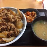 Yoshinoya - 牛丼大盛・味噌汁キムチセット