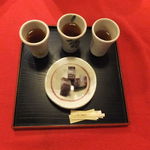 寿長生の郷 - 総合案内所でお茶と「あも」を頂きました。（無料）