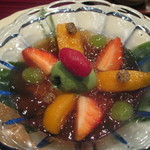 草喰 なかひがし - 水物　蓬アイス、紅茶ゼリー