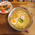 Niigata Tori Ramen Seppe - 柚子香る潮＋鶏天丼（ランチ）800円
