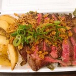 鉄板焼ステーキダイニング ハッピーバッファロー - 特盛ステーキ丼お持ち帰り1190円