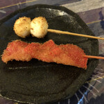 定食・串揚げ居酒屋 アジト - うずら＆紅しょうが各100円