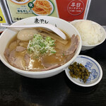 Nibo Shira-Men Aoki - R2.9  あっさり煮干しチャーシュー麺・ランチタイム小ライス無料