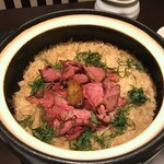 界 長門 - フォアグラとローストビーフの土鍋ご飯