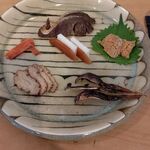 まき埜 - ●2種盛(10割盛+田舎)1600+2種盛(盛+田舎)1500+ﾂﾏﾐ6種盛1300+冷酒各1合900(東北泉･宝剣)=6,200円 2020年09月