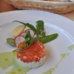 TRATTORIA Ca del TOMO - スモークトラウトサーモンのタルタル、リコッタチーズのクリーム、