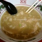 ラーメン二郎 仙台店 - 小ラーメンの乳化スープ（背あぶらドロドロ）