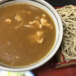 そば処 長寿庵 - 小松菜カレーせいろ接写！