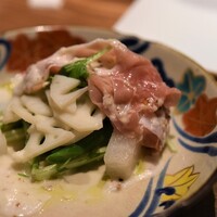 焼鳥  吉祥 - 火入れ旬菜の生ハム包