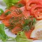 Homemade smoked salmon salad