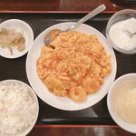 中華料理 雅亭 - エビ玉子チリソース炒め定食/800
            ごはんおかわり自由
            味付玉子食べ放題