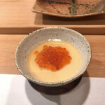 鮨 福原 - 帆立の茶碗蒸し　新物生いくら添え