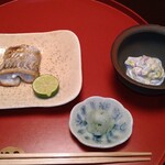 あさば - 太刀魚炭焼
      白だつ菊花胡麻あえ