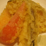 良彌 - 照り焼きおぼろ豆腐重御膳の季節の野菜の天ぷら