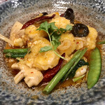 大衆中遊華食堂 八戒 - 海老の辛し炒め ハーフサイズ