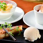 泰元 - 手作り杏仁豆腐・ほろにがキャラメルプリン・ホワイトチョコのチーズケーキバニラアイス添え