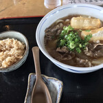うつ輪 - 肉もちうどん　かやく御飯