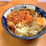 Tsuruya - 紅生姜天そば（420円）＋生たまご（60円）