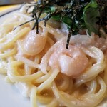 関谷スパゲティ - 麺&たらこクリーム・表情。