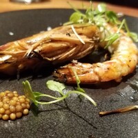 FORNO - 鹿児島県産の車海老の薪焼き、レモンドレッシングと粒マスタード付き(2,700円)