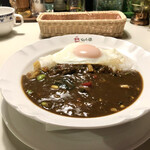 カレーショップ山小屋 - 野菜カレー　with 目玉焼き