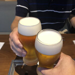 Tokachi Ha-Bu Gyuu Yakiniku Mommon - 生ビールで乾杯！