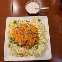 全家福 新館 - 翡翠麺（高級ほうれん草麺）棒棒鶏冷麺＠1100円
