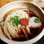 Sanuki Kompira Tsuru Tsuru Udon - ★★★★梅しそうどん 650円 店主は無愛想だがうどんは極太でコシが強く食べ応え満点！夏は冷で食べると美味しい！