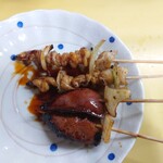 焼き鳥きむら - 皮、レバー