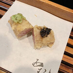 天ぷら酒房 西むら - 山形牛イチボ　山葵，トリュフ麹