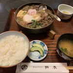 鍋辰 - 牛鍋定食　1250円(税抜)