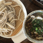 田舎うどん てつ - 肉汁うどん900円にはえのきとしめじのきのこが入っています