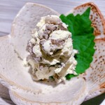 Iburigakko and cream cheese