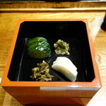 みかわ 是山居 - 2012.07.02：〆の貝柱かき揚げ天丼・香の物