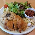 カフェ・ククル - 玄米プレートA：鶏モモ肉の照焼き柚子胡椒風味