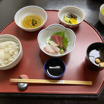 Unagi Fugu Kaiseki Hibino - ご飯とお造り