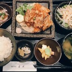 鶏の唐揚げ定食（＋50円でおろしポン酢にも）