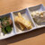旬鮮居酒屋 やわら - お通しおひたし、メンマ、ポテサラ