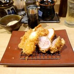 とんかつ けい太 - 海老フライと鶏のから揚げ