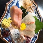 ちから寿し - 刺身三種盛りサバ含む