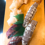 ちから寿し - 白バイ貝、あじ、シャコ