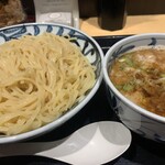 伝丸 - 二種の節・肉つけ麺 大盛