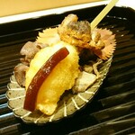 蓬左茶寮 - うちわ海老の串カツ