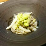 蓬左茶寮 - 剣先イカと茶豆のきしめん