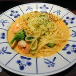 サンマルクカフェ - 海老とブロッコリーのロブスタークリームパスタ 649円(税込)