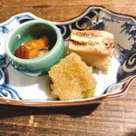 谷中の雀 - 海鞘＆穴子寿司＆子持ち昆布