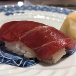 Tennen honmaguro ariso zushi - 天然本赤漬け（一の皿：1,430円）