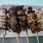 できたて弁当　だいます - 鶏軟骨・牛カルビ・牛ハラミ・豚軟骨・豚シロ　各５０円(2012.7.3)