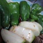 炭火焼肉 てんぐ - ピーマン・玉葱